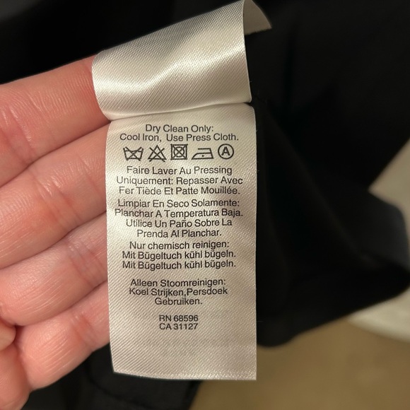 DKNY Tri-Tone Midi‎ Dress in Black, Gray, and Cream - Picture 5 of 9